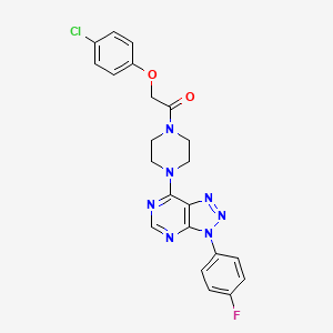 molecular formula C22H19ClFN7O2 B2994800 2-(4-chlorophenoxy)-1-(4-(3-(4-fluorophenyl)-3H-[1,2,3]triazolo[4,5-d]pyrimidin-7-yl)piperazin-1-yl)ethanone CAS No. 920386-13-6