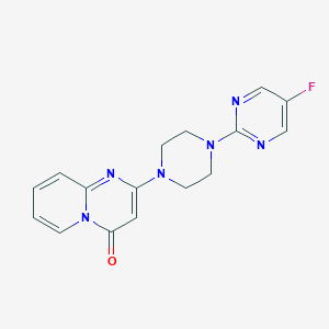 molecular formula C16H15FN6O B2994806 2-[4-(5-Fluoropyrimidin-2-yl)piperazin-1-yl]pyrido[1,2-a]pyrimidin-4-one CAS No. 2415526-24-6