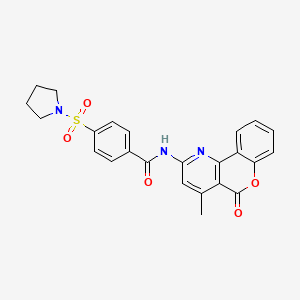 N-(4-methyl-5-oxo-2-[1]benzopyrano[4,3-b]pyridinyl)-4-(1-pyrrolidinylsulfonyl)benzamide