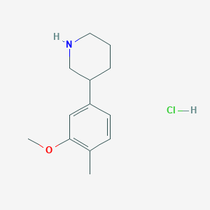 molecular formula C13H20ClNO B2994819 3-(3-Methoxy-4-methylphenyl)piperidine;hydrochloride CAS No. 2253641-12-0