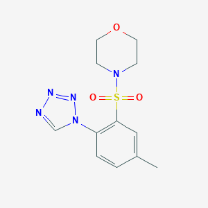 molecular formula C12H15N5O3S B299482 4-{[5-methyl-2-(1H-tetraazol-1-yl)phenyl]sulfonyl}morpholine 