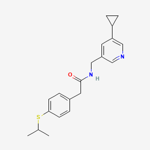 molecular formula C20H24N2OS B2994822 N-((5-cyclopropylpyridin-3-yl)methyl)-2-(4-(isopropylthio)phenyl)acetamide CAS No. 2034312-25-7