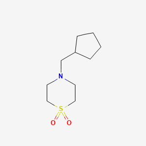 molecular formula C10H19NO2S B2994827 4-(Cyclopentylmethyl)-1,4-thiazinane 1,1-dioxide CAS No. 477864-23-6