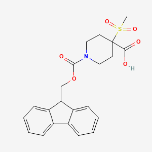 molecular formula C22H23NO6S B2994831 1-{[(9H-fluoren-9-yl)methoxy]carbonyl}-4-methanesulfonylpiperidine-4-carboxylic acid CAS No. 2137861-98-2