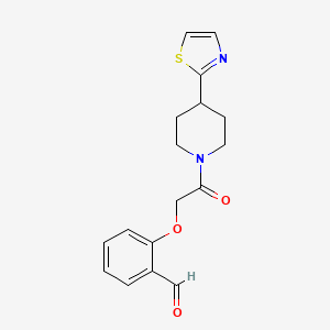 2-[2-Oxo-2-[4-(1,3-thiazol-2-yl)piperidin-1-yl]ethoxy]benzaldehyde