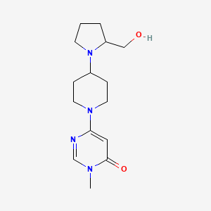 molecular formula C15H24N4O2 B2994845 6-[4-[2-(Hydroxymethyl)pyrrolidin-1-yl]piperidin-1-yl]-3-methylpyrimidin-4-one CAS No. 2380041-95-0