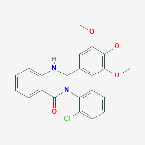 molecular formula C23H21ClN2O4 B299485 3-(2-chlorophenyl)-2-(3,4,5-trimethoxyphenyl)-2,3-dihydro-4(1H)-quinazolinone 
