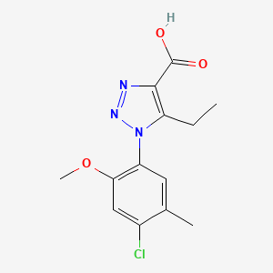 molecular formula C13H14ClN3O3 B2994853 1-(4-chloro-2-methoxy-5-methylphenyl)-5-ethyl-1H-1,2,3-triazole-4-carboxylic acid CAS No. 1329800-36-3