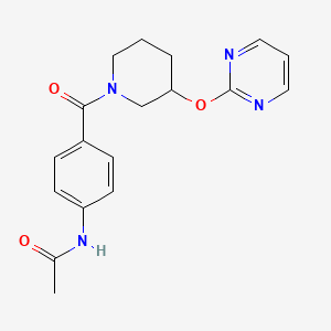 N-(4-(3-(pyrimidin-2-yloxy)piperidine-1-carbonyl)phenyl)acetamide