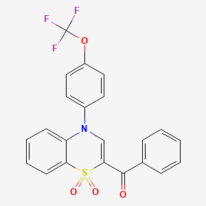 {1,1-dioxido-4-[4-(trifluoromethoxy)phenyl]-4H-1,4-benzothiazin-2-yl}(phenyl)methanone