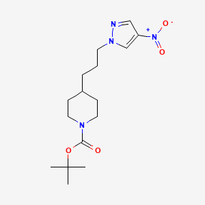 molecular formula C16H26N4O4 B2994865 tert-Butyl 4-(3-(4-nitro-1H-pyrazol-1-yl)propyl)piperidine-1-carboxylate CAS No. 1625680-27-4