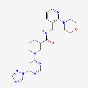 1-(6-(1H-1,2,4-triazol-1-yl)pyrimidin-4-yl)-N-((2-morpholinopyridin-3-yl)methyl)piperidine-3-carboxamide