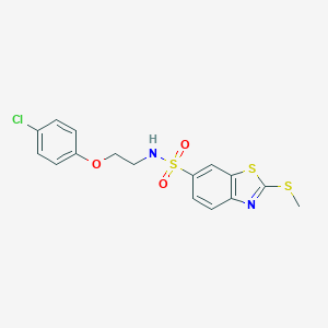 molecular formula C16H15ClN2O3S3 B299487 N-[2-(4-chlorophenoxy)ethyl]-2-(methylsulfanyl)-1,3-benzothiazole-6-sulfonamide 