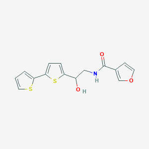 molecular formula C15H13NO3S2 B2994877 N-(2-{[2,2'-bithiophene]-5-yl}-2-hydroxyethyl)furan-3-carboxamide CAS No. 2097883-80-0