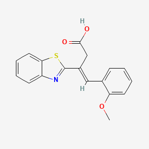 molecular formula C18H15NO3S B2994882 3-(1,3-Benzothiazol-2-yl)-4-(2-methoxyphenyl)but-3-enoic acid CAS No. 748786-62-1