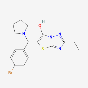 molecular formula C17H19BrN4OS B2994886 5-((4-Bromophenyl)(pyrrolidin-1-yl)methyl)-2-ethylthiazolo[3,2-b][1,2,4]triazol-6-ol CAS No. 898361-27-8