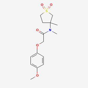 molecular formula C15H21NO5S B2994887 2-(4-甲氧基苯氧基)-N-甲基-N-(3-甲基-1,1-二氧代-1lambda6-硫杂戊烷-3-基)乙酰胺 CAS No. 874594-66-8