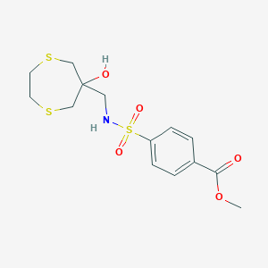 molecular formula C14H19NO5S3 B2994889 Methyl 4-[(6-hydroxy-1,4-dithiepan-6-yl)methylsulfamoyl]benzoate CAS No. 2415566-00-4