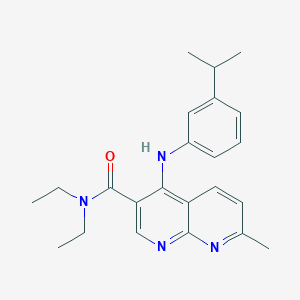 molecular formula C23H28N4O B2994895 N,N-diethyl-4-((3-isopropylphenyl)amino)-7-methyl-1,8-naphthyridine-3-carboxamide CAS No. 1251674-19-7