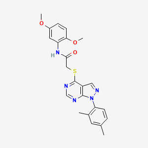 molecular formula C23H23N5O3S B2994898 N-(2,5-二甲氧基苯基)-2-((1-(2,4-二甲基苯基)-1H-吡唑并[3,4-d]嘧啶-4-基)硫代)乙酰胺 CAS No. 893926-63-1