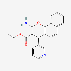molecular formula C21H18N2O3 B2994908 ethyl 2-amino-4-(pyridin-3-yl)-4H-benzo[h]chromene-3-carboxylate CAS No. 1272756-49-6