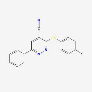 3-[(4-Methylphenyl)sulfanyl]-6-phenyl-4-pyridazinecarbonitrile