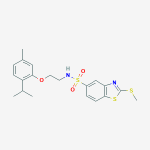 molecular formula C20H24N2O3S3 B299493 N-[2-(2-isopropyl-5-methylphenoxy)ethyl]-2-(methylsulfanyl)-1,3-benzothiazole-5-sulfonamide 