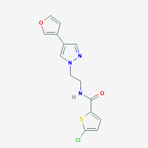 molecular formula C14H12ClN3O2S B2994933 5-chloro-N-(2-(4-(furan-3-yl)-1H-pyrazol-1-yl)ethyl)thiophene-2-carboxamide CAS No. 2034330-29-3