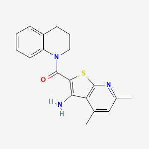 molecular formula C19H19N3OS B2994935 (3-amino-4,6-dimethylthieno[2,3-b]pyridin-2-yl)(3,4-dihydroquinolin-1(2H)-yl)methanone CAS No. 692747-83-4