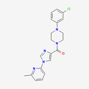 molecular formula C20H20ClN5O B2994937 [4-(3-chlorophenyl)piperazino][1-(6-methyl-2-pyridinyl)-1H-imidazol-4-yl]methanone CAS No. 477890-23-6