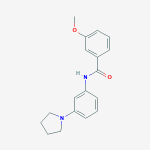 molecular formula C18H20N2O2 B299494 3-methoxy-N-[3-(1-pyrrolidinyl)phenyl]benzamide 