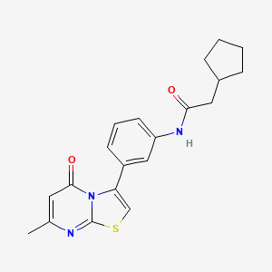 2-cyclopentyl-N-(3-(7-methyl-5-oxo-5H-thiazolo[3,2-a]pyrimidin-3-yl)phenyl)acetamide