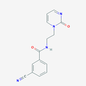 molecular formula C14H12N4O2 B2994948 3-cyano-N-(2-(2-oxopyrimidin-1(2H)-yl)ethyl)benzamide CAS No. 2097919-69-0