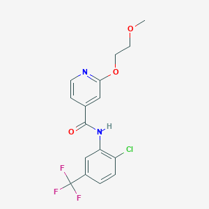 molecular formula C16H14ClF3N2O3 B2994957 N-(2-chloro-5-(trifluoromethyl)phenyl)-2-(2-methoxyethoxy)isonicotinamide CAS No. 2034316-74-8