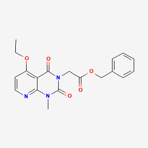 molecular formula C19H19N3O5 B2994974 2-(5-乙氧基-1-甲基-2,4-二氧代-1,2-二氢吡啶并[2,3-d]嘧啶-3(4H)-基)乙酸苄酯 CAS No. 1005304-86-8