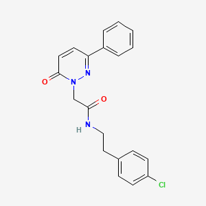 molecular formula C20H18ClN3O2 B2994977 N-[2-(4-chlorophenyl)ethyl]-2-(6-oxo-3-phenylpyridazin-1(6H)-yl)acetamide CAS No. 898188-87-9
