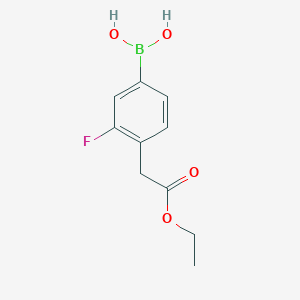 molecular formula C10H12BFO4 B2994979 4-(乙氧羰基甲基)-3-氟苯基硼酸 CAS No. 1146614-44-9