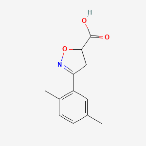 molecular formula C12H13NO3 B2994982 3-(2,5-Dimethylphenyl)-4,5-dihydro-1,2-oxazole-5-carboxylic acid CAS No. 1247189-55-4