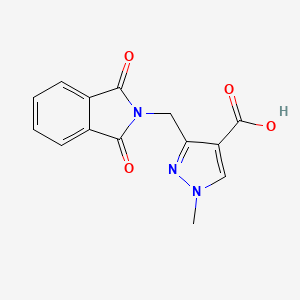 molecular formula C14H11N3O4 B2994985 3-[(1,3-二氧代-2,3-二氢-1H-异吲哚-2-基)甲基]-1-甲基-1H-吡唑-4-羧酸 CAS No. 1801270-07-4