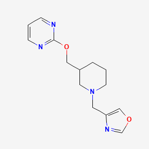 4-[[3-(Pyrimidin-2-yloxymethyl)piperidin-1-yl]methyl]-1,3-oxazole