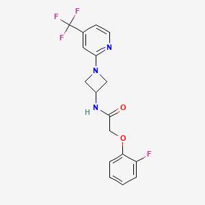 molecular formula C17H15F4N3O2 B2994988 2-(2-Fluorophenoxy)-N-[1-[4-(trifluoromethyl)pyridin-2-yl]azetidin-3-yl]acetamide CAS No. 2415530-82-2
