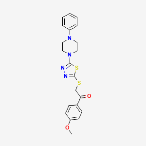 1-(4-Methoxyphenyl)-2-((5-(4-phenylpiperazin-1-yl)-1,3,4-thiadiazol-2-yl)thio)ethanone