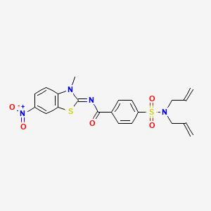 molecular formula C21H20N4O5S2 B2995014 (E)-4-(N,N-diallylsulfamoyl)-N-(3-methyl-6-nitrobenzo[d]thiazol-2(3H)-ylidene)benzamide CAS No. 850910-47-3