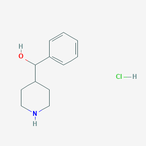 molecular formula C12H18ClNO B2995015 Phenyl(piperidin-4-yl)methanol hydrochloride CAS No. 91688-34-5