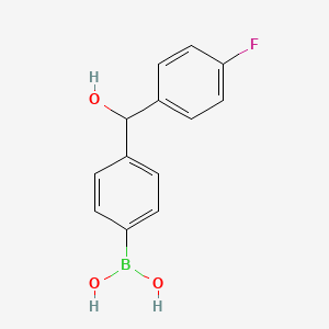 molecular formula C13H12BFO3 B2995018 4-[(4-Fluorophenyl)(hydroxy)methyl]phenylboronic acid CAS No. 2096336-03-5