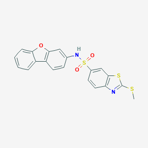 molecular formula C20H14N2O3S3 B299502 N-(dibenzo[b,d]furan-3-yl)-2-(methylsulfanyl)-1,3-benzothiazole-6-sulfonamide 