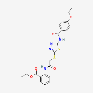 Ethyl 2-(2-((5-(4-ethoxybenzamido)-1,3,4-thiadiazol-2-yl)thio)acetamido)benzoate
