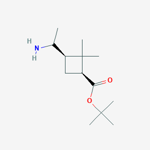 molecular formula C13H25NO2 B2995027 Tert-butyl (1S,3R)-3-(1-aminoethyl)-2,2-dimethylcyclobutane-1-carboxylate CAS No. 2307710-73-0