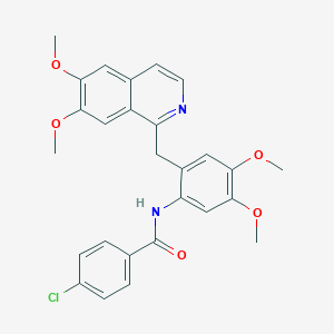 molecular formula C27H25ClN2O5 B299503 4-chloro-N-{2-[(6,7-dimethoxy-1-isoquinolinyl)methyl]-4,5-dimethoxyphenyl}benzamide 