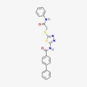 N-[5-(2-anilino-2-oxoethyl)sulfanyl-1,3,4-thiadiazol-2-yl]-4-phenylbenzamide